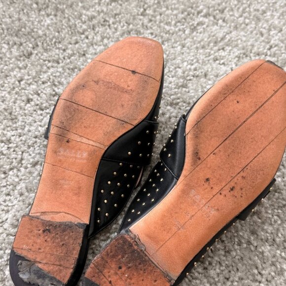 Bally Women's Studded Leather Mules Loafers Size 36 | Gold Buckle | Retail $695 - Picture 6 of 8